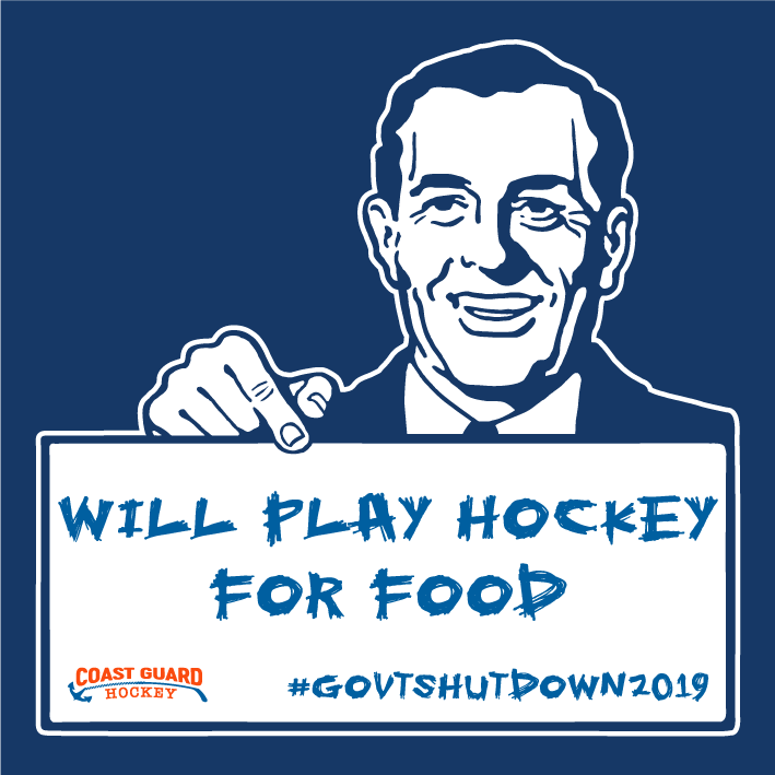 Coast Guard Hockey Government Shutdown Fundraiser shirt design - zoomed