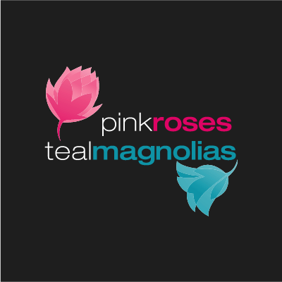 Pink Roses Teal Magnolias Cancer Fundraiser shirt design - zoomed