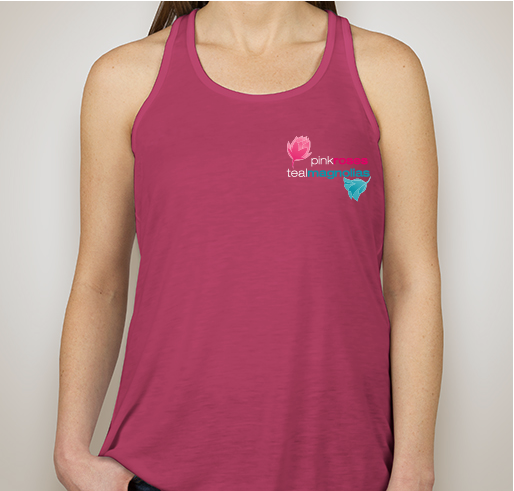 Pink Roses Teal Magnolias Cancer Fundraiser Fundraiser - unisex shirt design - front