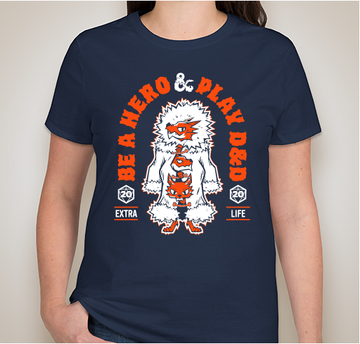 Dungeon & Dragons Extra Life - Be A Hero, Play D&D Navy Shirts! Fundraiser - unisex shirt design - front