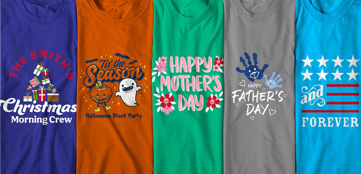 Holiday T-Shirt Designs - Designs For Custom Holiday T-Shirts - Free  Shipping!