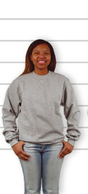 CustomInk Sizing Line-Up for Champion Crewneck Sweatshirt - Standard Sizes