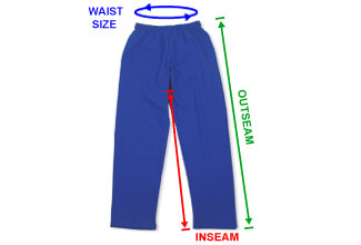 CustomInk Sizing Line-Up for Gildan 50/50 Open Bottom Sweatpants - Standard  Sizes
