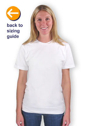 CustomInk Sizing Line-Up for American Apparel USA-Made Jersey T-shirt -  Standard Sizes