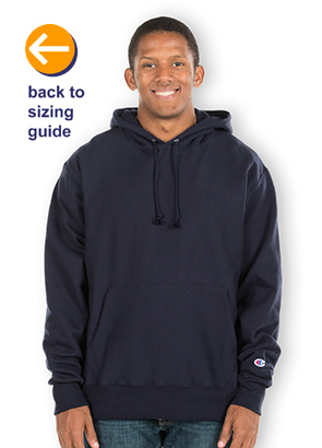 CustomInk.com Sizing Line-Up for Champion Heavyweight Reverse Weave® Pullover  Hoodie - Standard Sizes