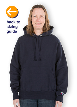CustomInk.com Sizing Line-Up for Champion Heavyweight Reverse Weave®  Pullover Hoodie - Standard Sizes