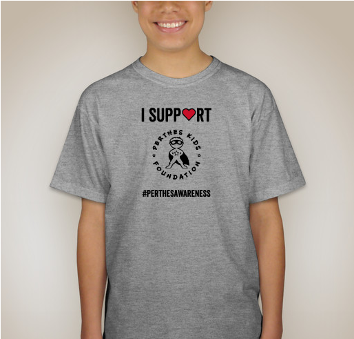 I Support Perthes Kids! (gray) Fundraiser - unisex shirt design - back