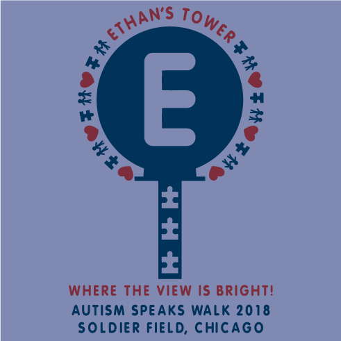 April is Autism Awareness month- Ethan's Tower shirt design - zoomed
