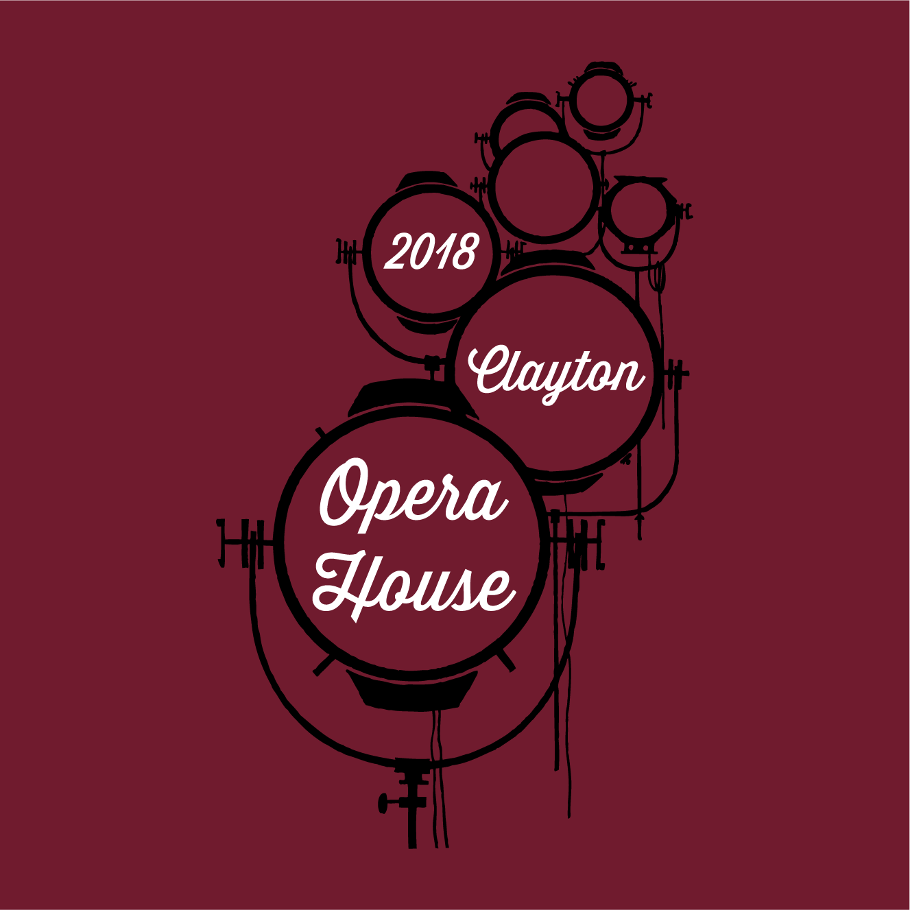 Clayton Opera House Phase II LED light project shirt design - zoomed