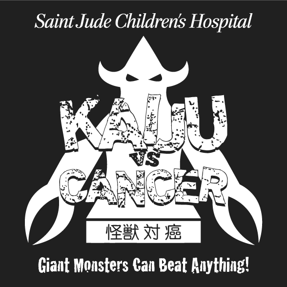 Kaiju vs Cancer shirt design - zoomed