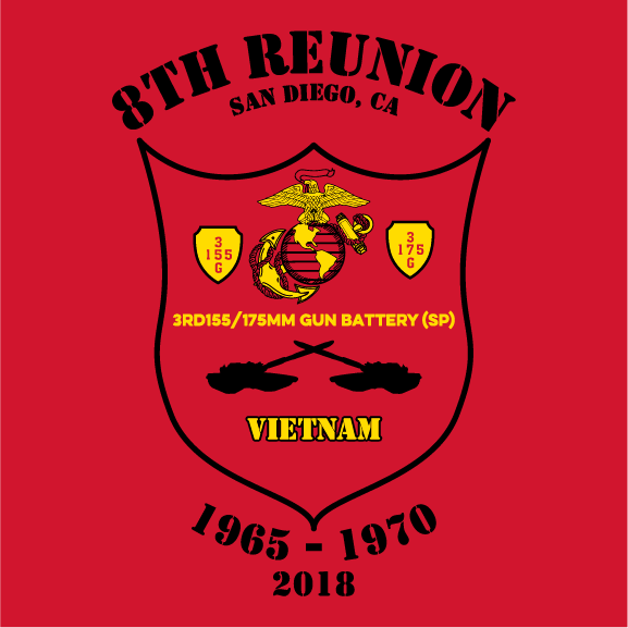 USMC - 3rd 155/175 Gun Battery 8th Annual Reunion shirt design - zoomed