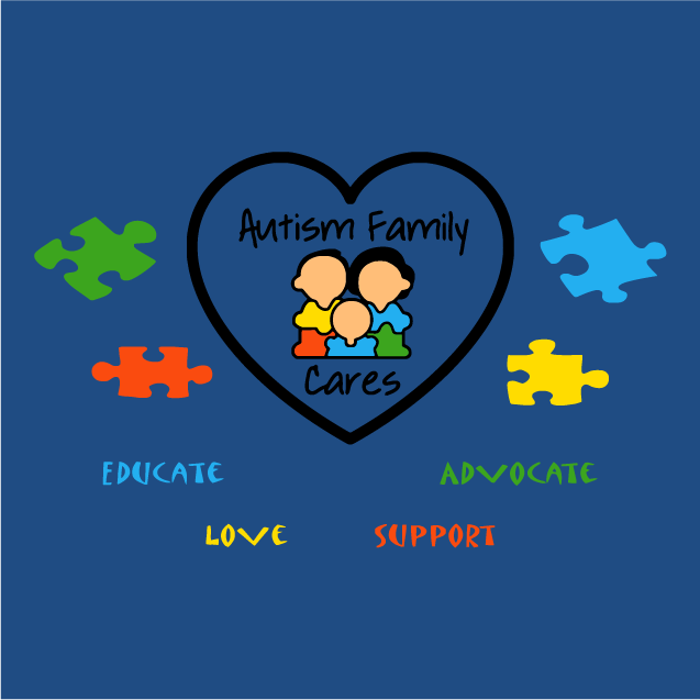 Autism Family Cares shirt design - zoomed