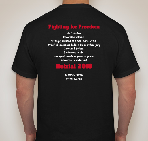 Nick Slatten Raven 23 Retrial Fundraiser Fundraiser - unisex shirt design - back