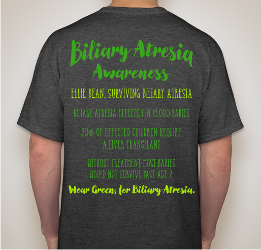 Green for Ellie Bean Fundraiser - unisex shirt design - back