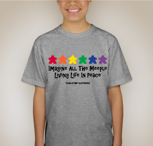 Imagine All the Meeple - Pride T-Shirt Fundraiser - unisex shirt design - back