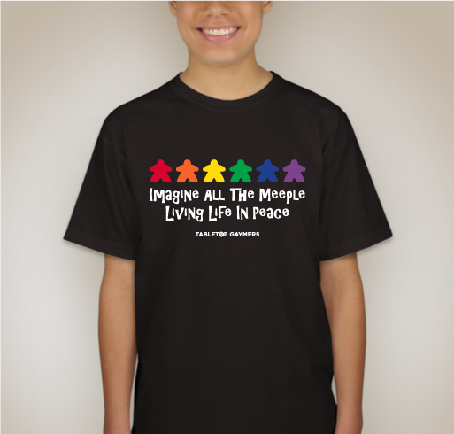 Imagine All the Meeple - Pride T-Shirt Fundraiser - unisex shirt design - back