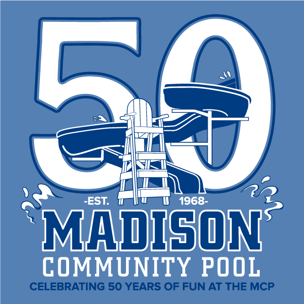 Madison Community Pool 50th Anniversary shirt design - zoomed