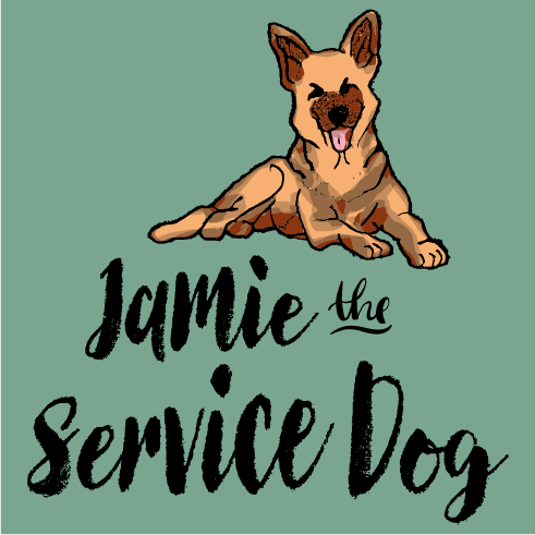 Support Jamie the Service Dog shirt design - zoomed