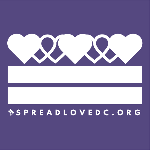 Spread Love DC Campaign shirt design - zoomed