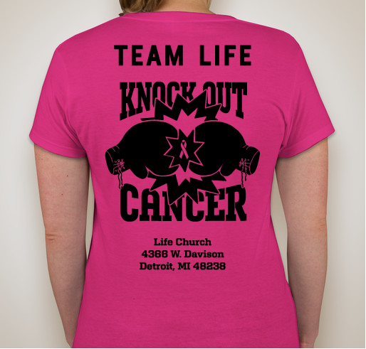 Living Brave Through Breast Cancer is a nonprofit organization who support breast cancer fighters Fundraiser - unisex shirt design - back