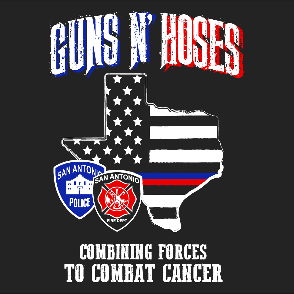 Guns N' Hoses Unite to Combat Cancer (benefiting the Leukemia and Lymphoma Society). shirt design - zoomed