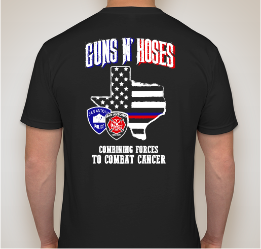 Guns N' Hoses Unite to Combat Cancer (benefiting the Leukemia and Lymphoma Society). Fundraiser - unisex shirt design - back