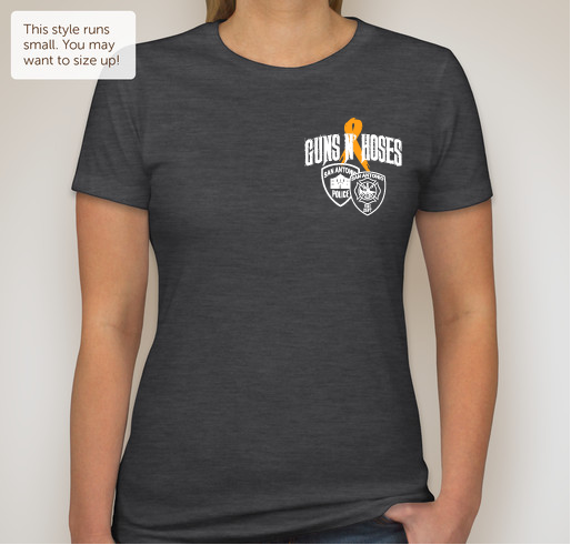 Guns N' Hoses Unite to Combat Cancer (benefiting the Leukemia and Lymphoma Society). Fundraiser - unisex shirt design - front