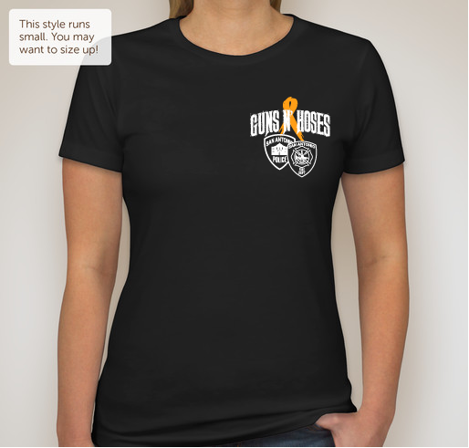 Guns N' Hoses Unite to Combat Cancer (benefiting the Leukemia and Lymphoma Society). Fundraiser - unisex shirt design - front