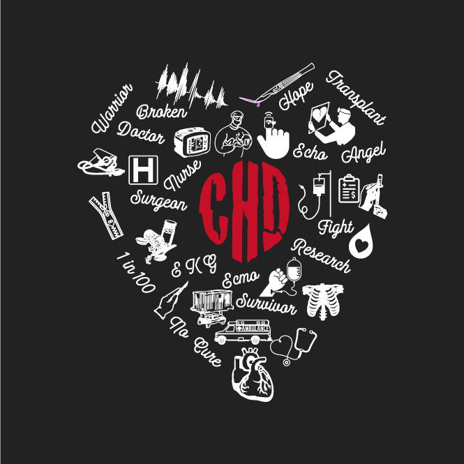 Keep the Beat and rock the fight against congenital heart disease! shirt design - zoomed
