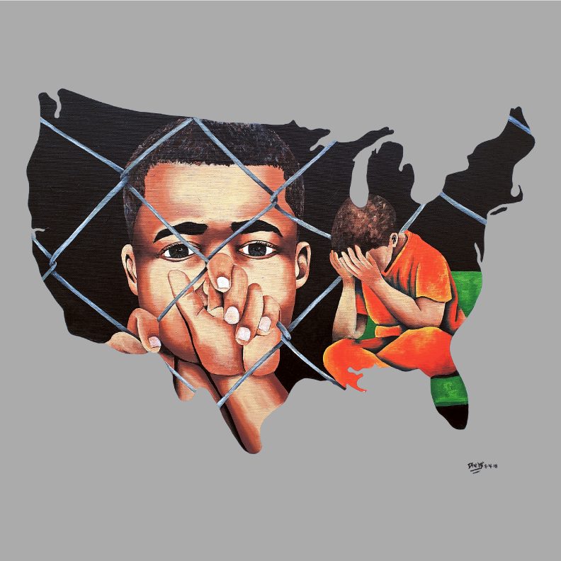 Rochester Fine Art for Immigrant Rights shirt design - zoomed