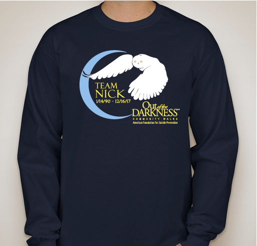 Team Nick Suicide Prevention Walk Fundraiser - unisex shirt design - front