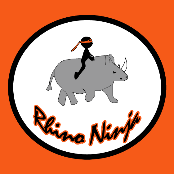 SAVE THE RHINOS WITH THE RHINO NINJA!! shirt design - zoomed
