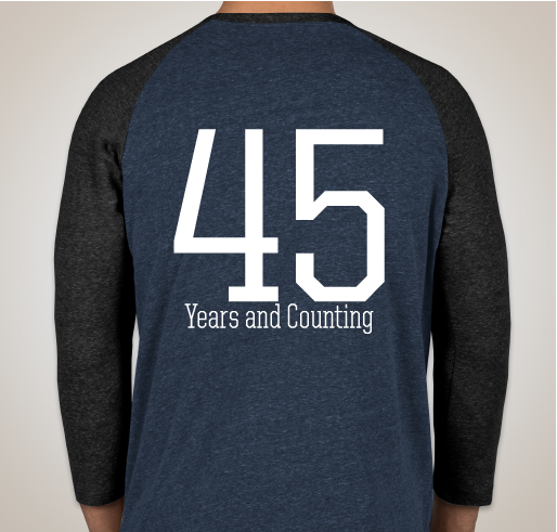 Celebrating 45 years of TRI! Fundraiser - unisex shirt design - back
