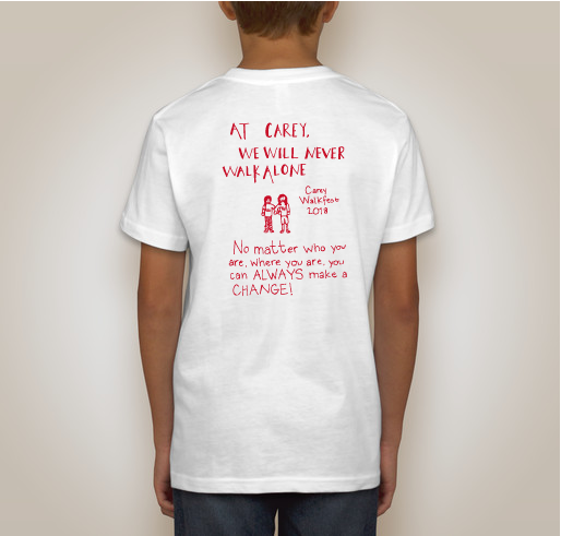 2018 Carey School Walkfest Fundraiser - unisex shirt design - back