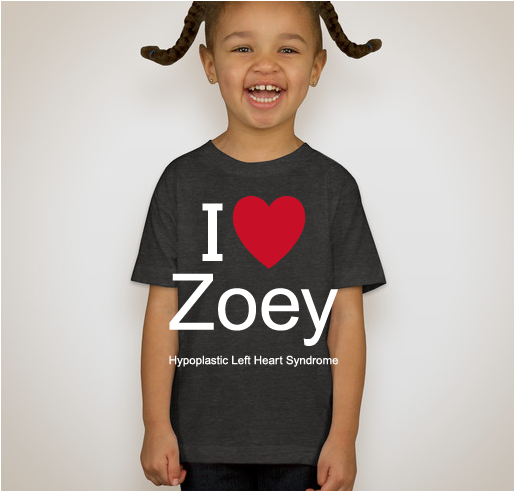 I Heart Zoey: Hypoplastic Left Heart Syndrome Fundraiser - unisex shirt design - front