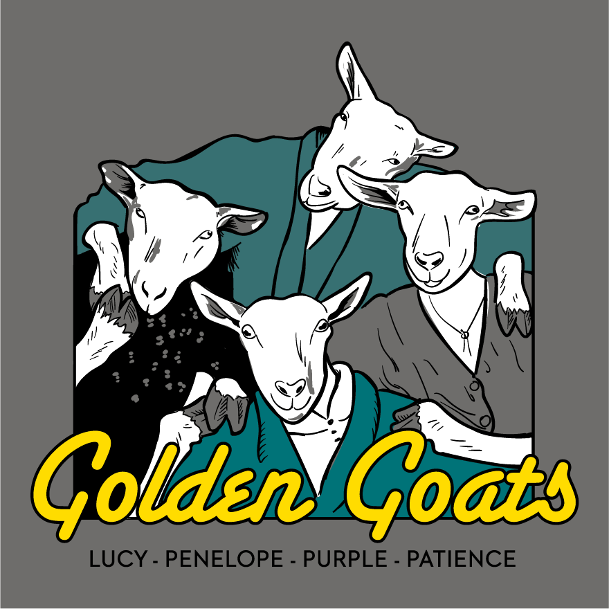 New Moon Goat Farm's Golden Goats shirt design - zoomed
