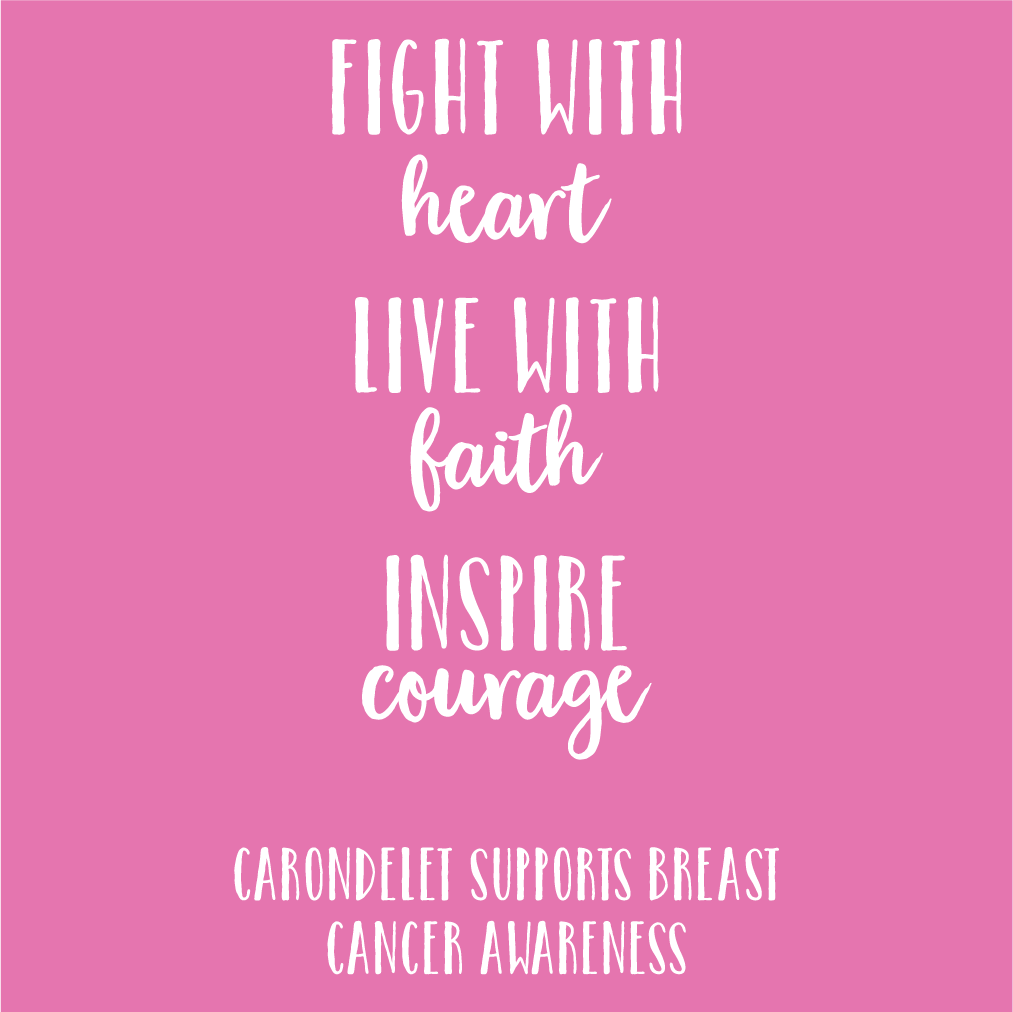 Carondelet High School Breast Cancer Awareness shirt design - zoomed