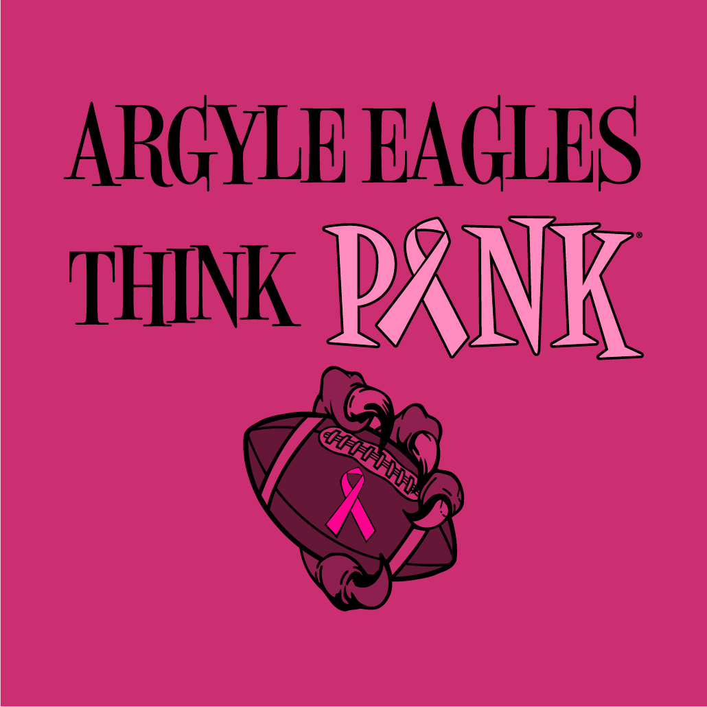 Argyle Eagles Think Pink shirt design - zoomed