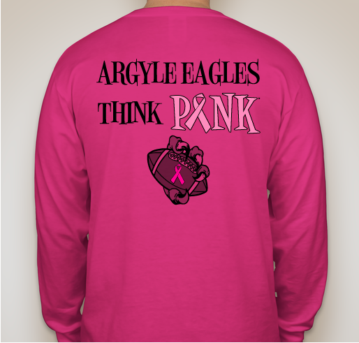 Argyle Eagles Think Pink Fundraiser - unisex shirt design - back