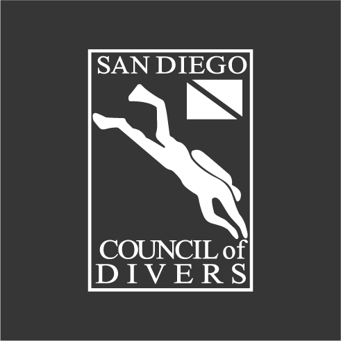 San Diego Council of Divers 3R's (Rocks, Rips, and Reefs) shirt design - zoomed