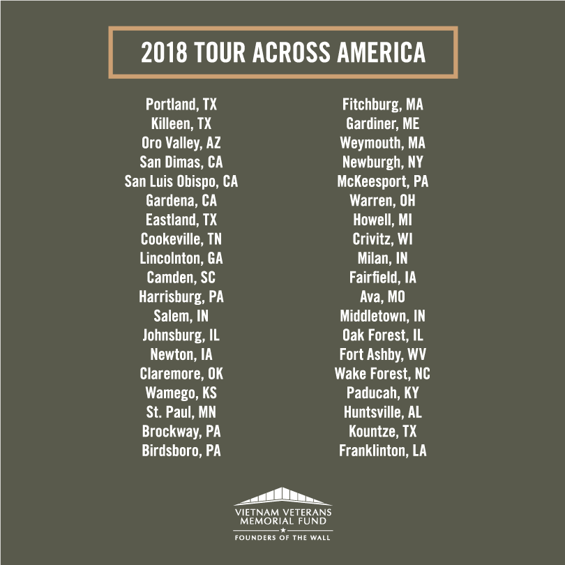 The Wall That Heals - 2018 Tour Across America shirt design - zoomed