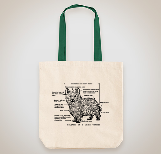 Diagram of a Cairn Terrier Tote Bag! Fundraiser - unisex shirt design - front