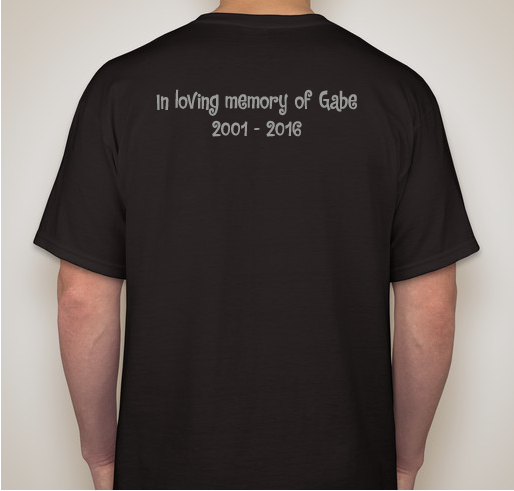 Gabe's shirt goes to t-shirts Fundraiser - unisex shirt design - back