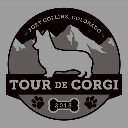 2018 4th Annual Tour de Corgi, Fort Collins, CO www.tourdecorgi.org shirt design - zoomed