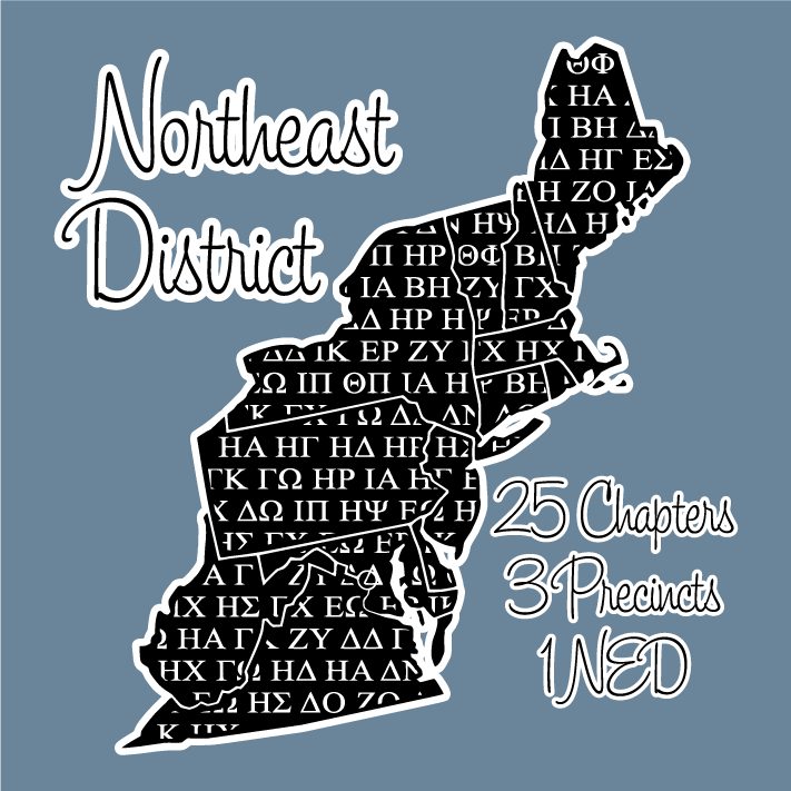 Tau Beta Sigma Northeast District shirt design - zoomed