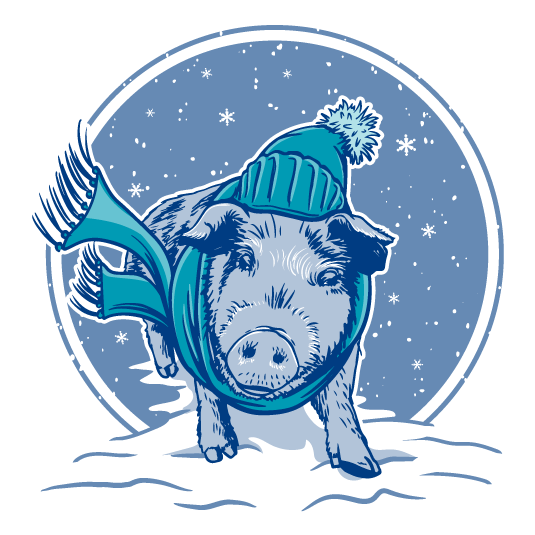 The Pig Preserve: Holiday Fundraiser shirt design - zoomed