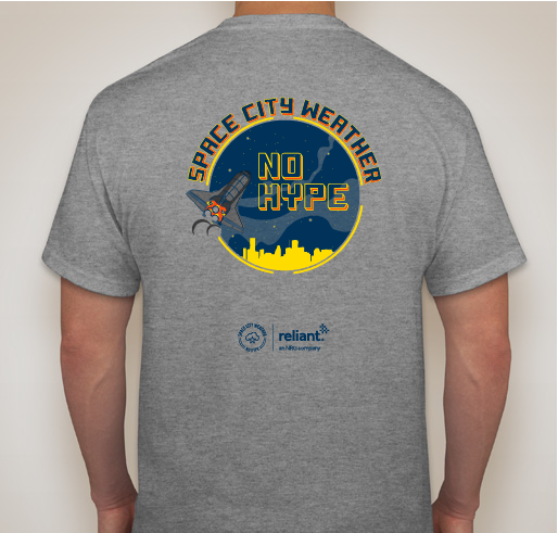 Space City Weather main t-shirt design Fundraiser - unisex shirt design - back