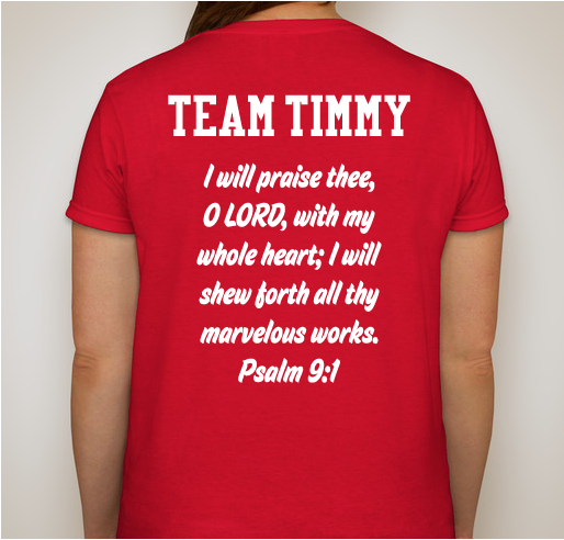 Team Timmy - Ronald McDonald House of Rochester, NY Fundraiser - unisex shirt design - back