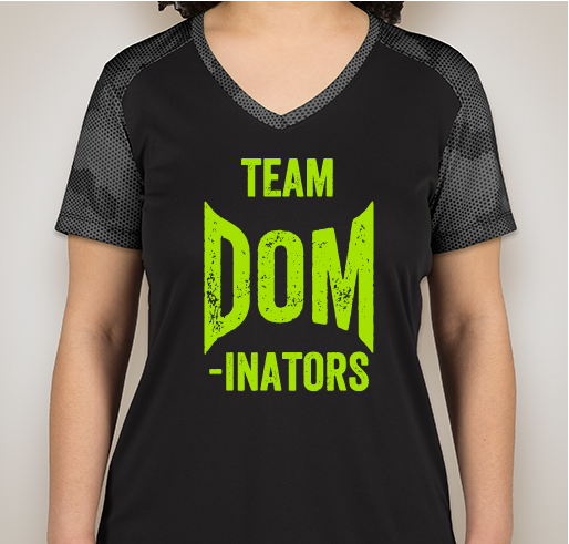 We run for Dom! Support Team Dom-inators! Fundraiser - unisex shirt design - front