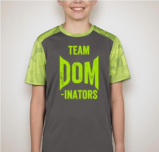 We run for Dom! Support Team Dom-inators! Fundraiser - unisex shirt design - front